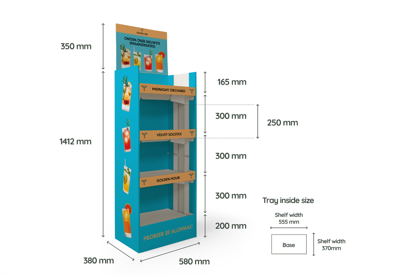 Foldable Shop Display wymiary Foldable Shop Display wymiary